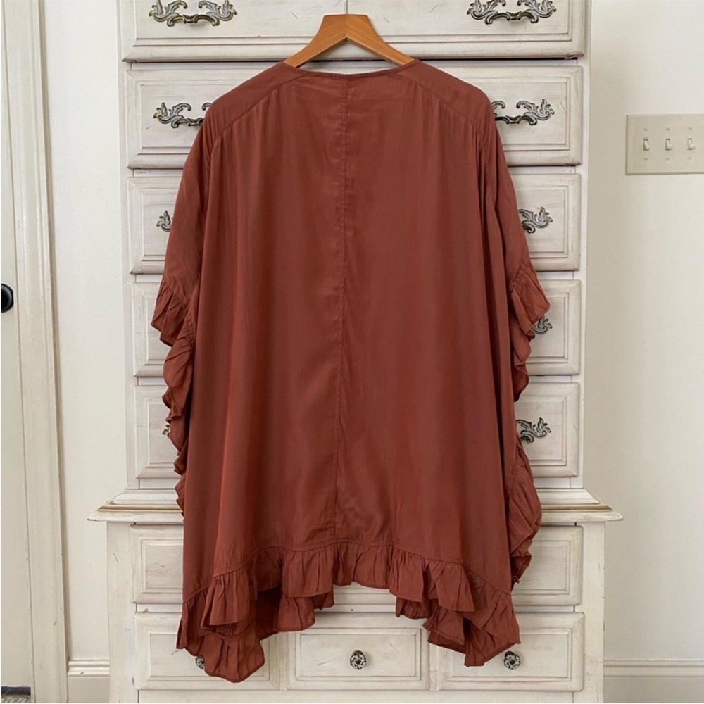 Vici Rust Ruffle Cardigan - Picture 3 of 5